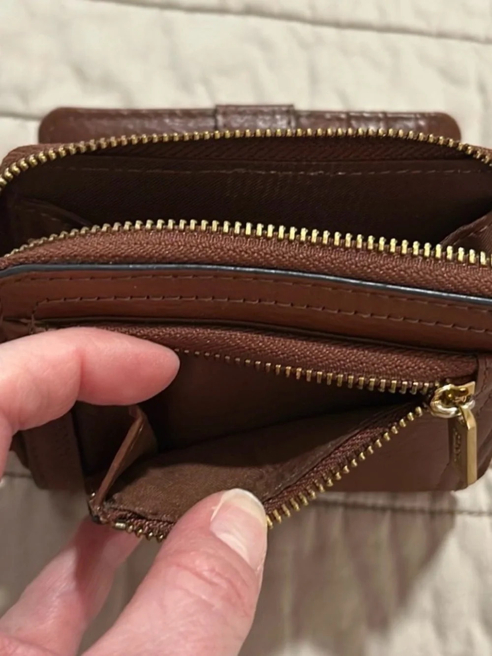 Fossil Tan Leather Crossbody with Matching Wallet Set
